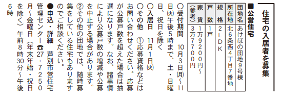 広報4.10の写真(北海道芦別市)